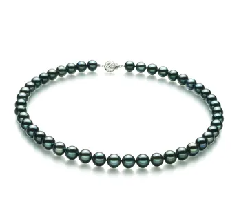 Colar de pérolas Akoya japonesas 8-8,5mm AA em preto