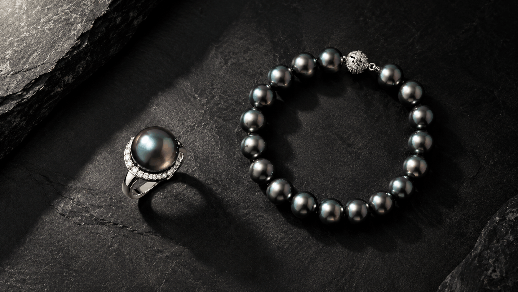 05. Anéis e pulseiras de pérolas do Taiti