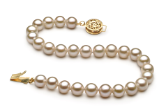 6-7mm Água doce Pulseira em Branco
