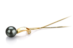 8-9mm taitiano Pingente em Sora Preto