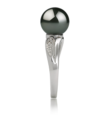 8-9mm taitiano Anel em Caroline Preto