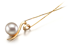 8-9mm Akoya japonesa Pingente em Dionne Branco