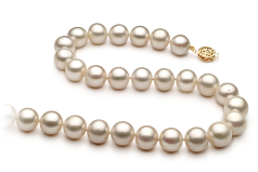 10-11mm Água doce Colar em Branco