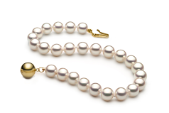 6.5-7mm Akoya japonesa Pulseira em Hanadama 7,5 polegadas Branco