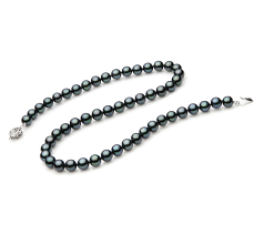 7-7.5mm Akoya japonesa Colar em Preto