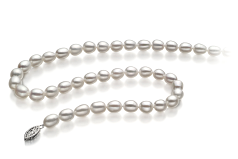 8.5-9.5mm Água doce Colar em Abandono Branco