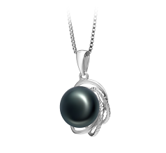 9-10mm Água doce Pingente em Bobbie Preto
