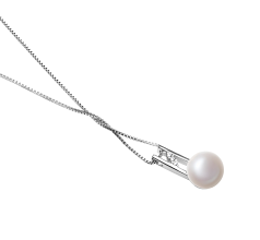 9-10mm Água doce Pingente em Hiriko Branco