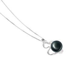 12-13mm Água doce Pingente em Oceano Preto
