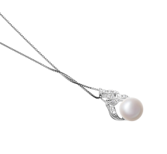 10-11mm Água doce Pingente em Bebra Branco