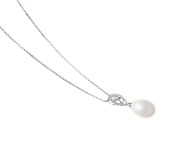 10-11mm Água doce Pingente em Olina Branco