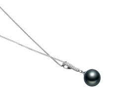 10-11mm taitiano Pingente em Talitha Preto