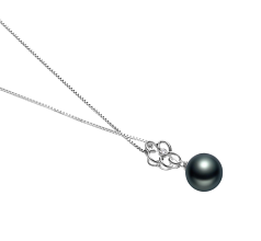 10-11mm taitiano Pingente em Hillary Preto