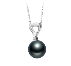 10-11mm taitiano Pingente em Gabrielle Preto