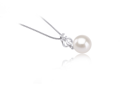 9-10mm Água doce Pingente em Merina Branco
