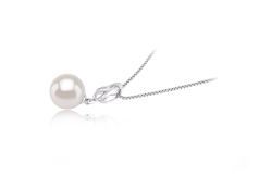 9-10mm Água doce Pingente em Merina Branco