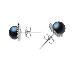 7-8mm Água doce Conjunto de brincos em Vendas e marketing Tingido de preto