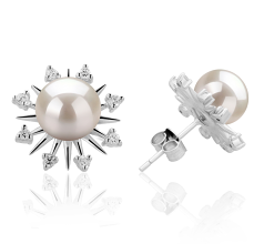 7-8mm Água doce Conjunto de brincos em Natasha Branco