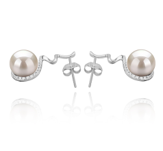 8-9mm Água doce Conjunto de brincos em Lolita Branco