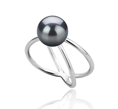 8-9mm Água doce Anel em Esty Tingido de preto