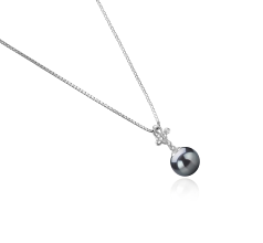 7-8mm Akoya japonesa Pingente em Coralie Preto