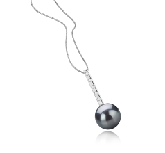 11-12mm taitiano Pingente em Vanna Preto