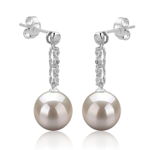 9-10mm Água doce Conjunto de brincos em Encantador Branco