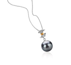 9-10mm taitiano Pingente em Belva Preto