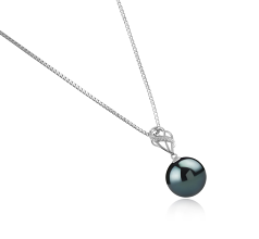 11-12mm taitiano Pingente em Moira Preto