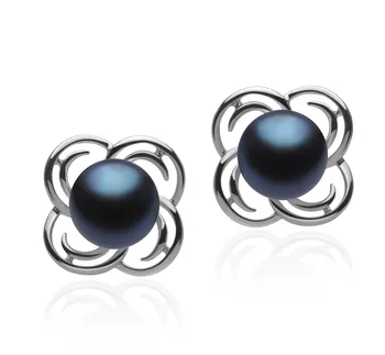 7-8mm Água doce Conjunto de brincos em Bela Preto