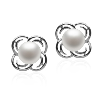 7-8mm Água doce Conjunto de brincos em Bonita Branco