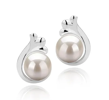 7-8mm Água doce Conjunto de brincos em Bikita Branco