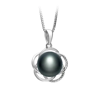 9-10mm Água doce Pingente em Bobbie Preto
