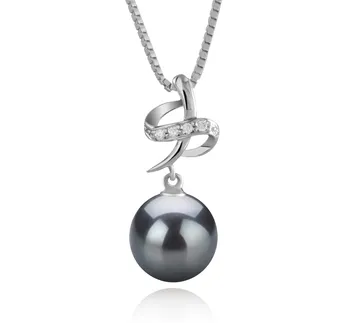 10-11mm taitiano Pingente em Bridget Preto