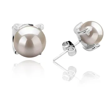 7-8mm Água doce Conjunto de brincos em Britt Branco