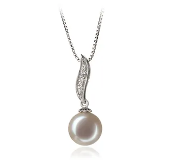9-10mm Água doce Pingente em Clementina Branco 9-10mm Água doce Pingente em Clementina Branco