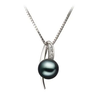 7-8mm Akoya japonesa Pingente em Alvo Preto