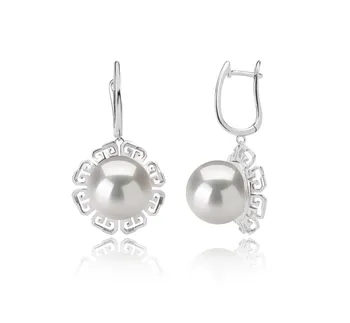 12-13mm Água doce - Edison Conjunto de brincos em Edison Blenda Branco