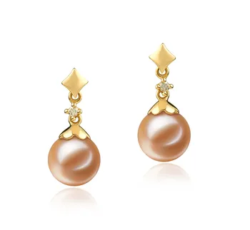 7-8mm Água doce Conjunto de brincos em Geórgia Rosa