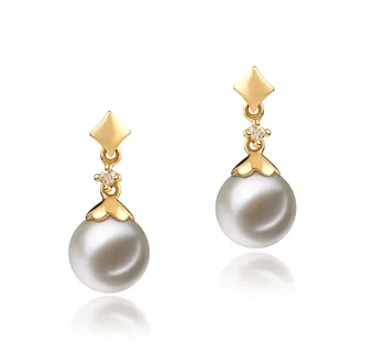 7-8mm Água doce Conjunto de brincos em Geórgia Branco