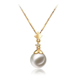 7-8mm Água doce Pingente em Geórgia Branco