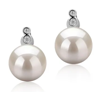 10-11mm Água doce Conjunto de brincos em Hailey Branco