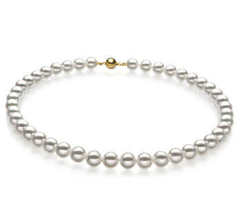 8-8.5mm Akoya japonesa Colar em Hanadama 18 polegadas Branco