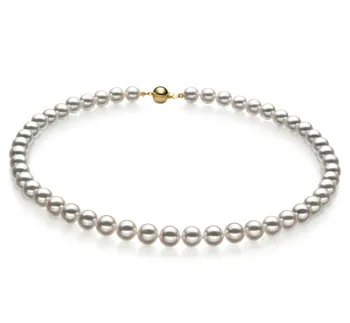 7-7.5mm Akoya japonesa Colar em 18 polegadas Hanadama Branco