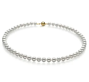 6.5-7mm Akoya japonesa Colar em Hanadama 23 polegadas Branco