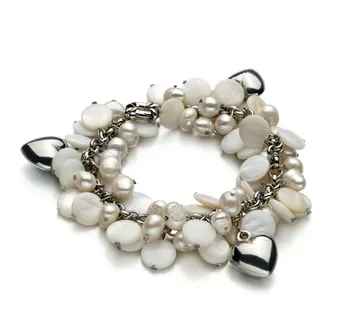 6-7mm Água doce Pulseira em Harmonia Branco