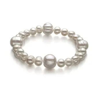 6-11mm Água doce Pulseira em Irina Branco