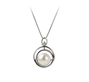 9-10mm Água doce Pingente em Kelly Branco