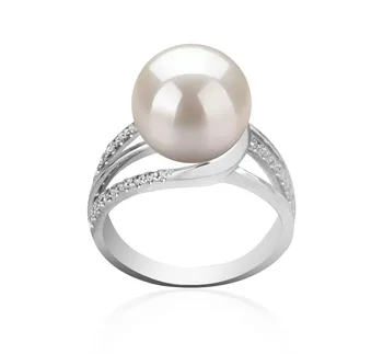 10-11mm Água doce Anel em Layana Branco