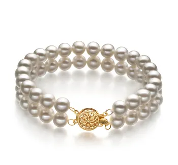 6-7mm Água doce Pulseira em Lola Branco